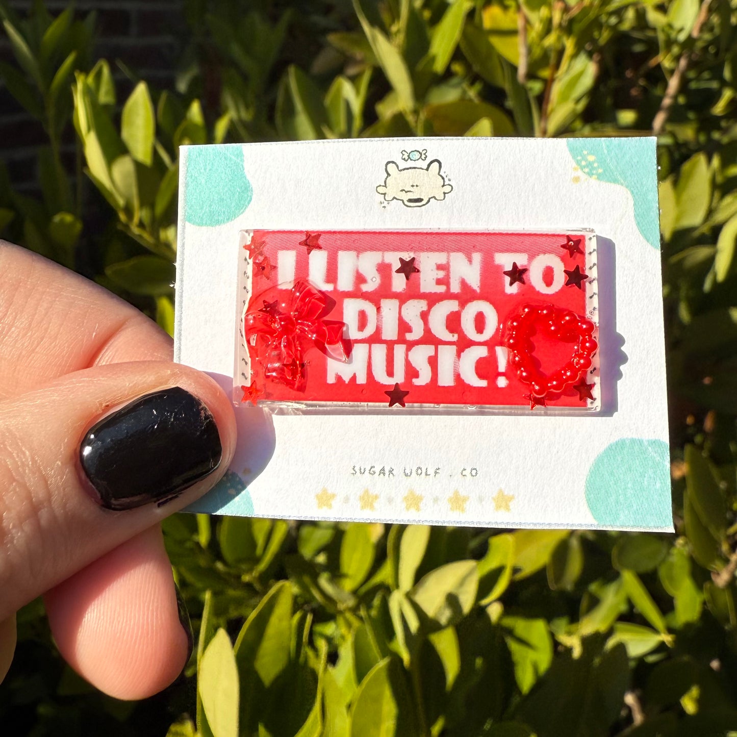 "i listen to disco music!" pin