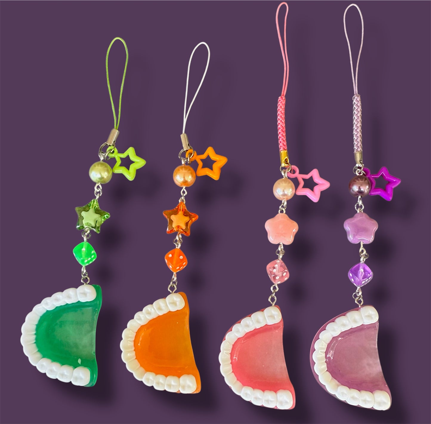 funky teeth phone charms