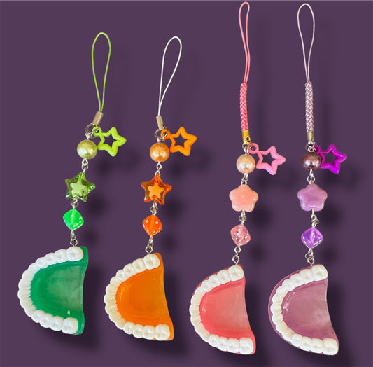 funky teeth phone charms