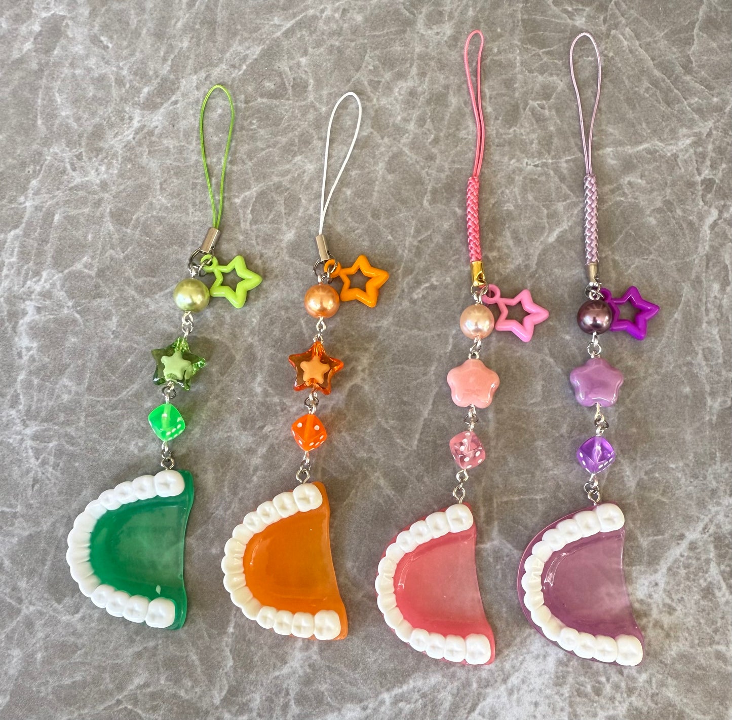 funky teeth phone charms