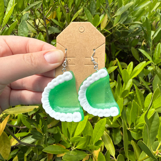 funky teeth earrings