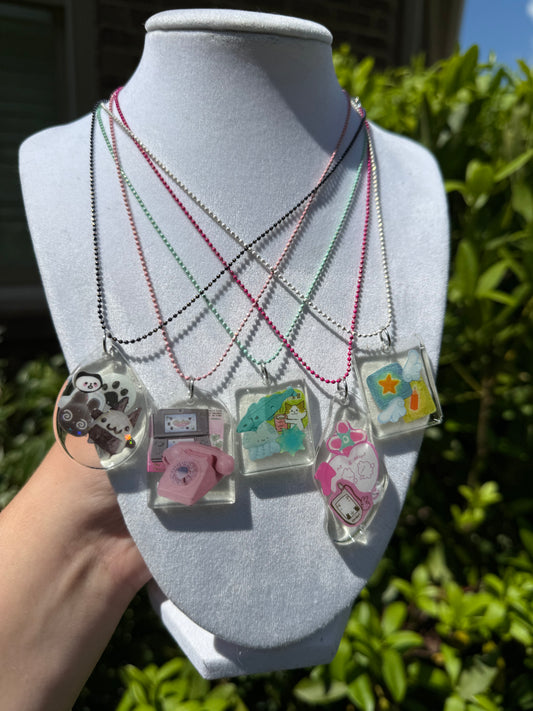 collage pendant necklaces