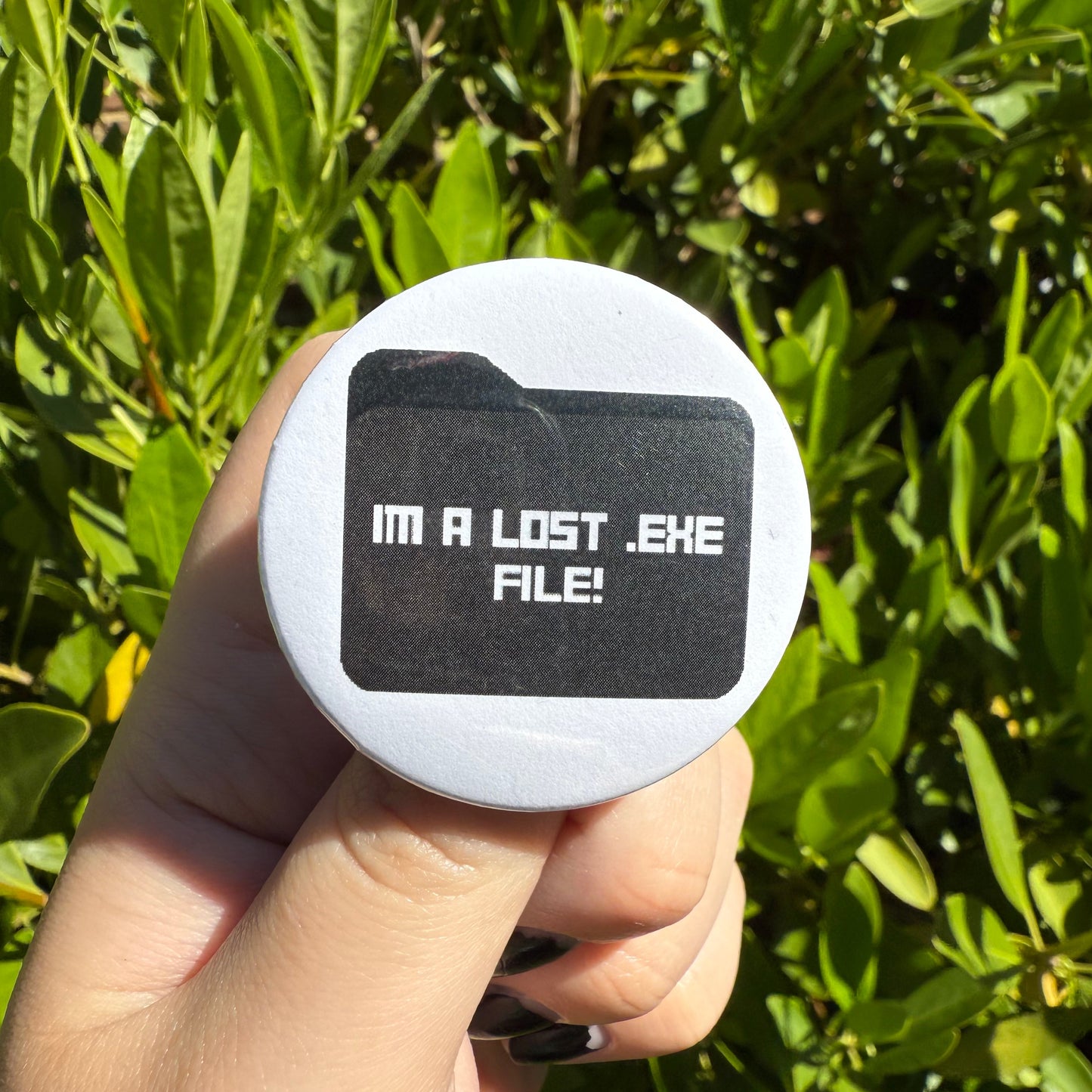 "im a lost .exe file!" button pin