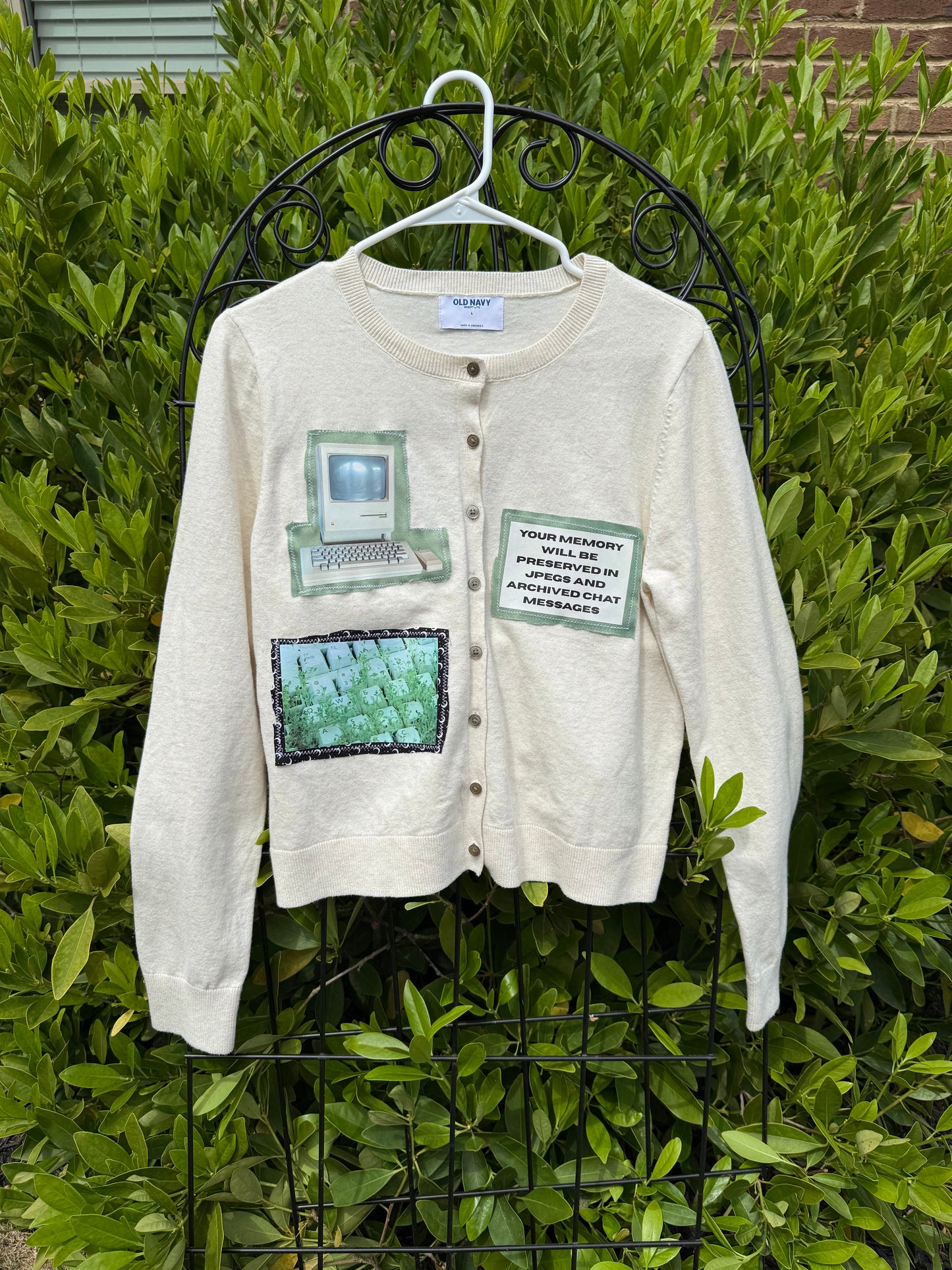“overgrown technology” cardigan L