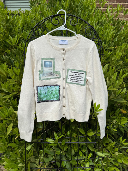 “overgrown technology” cardigan L