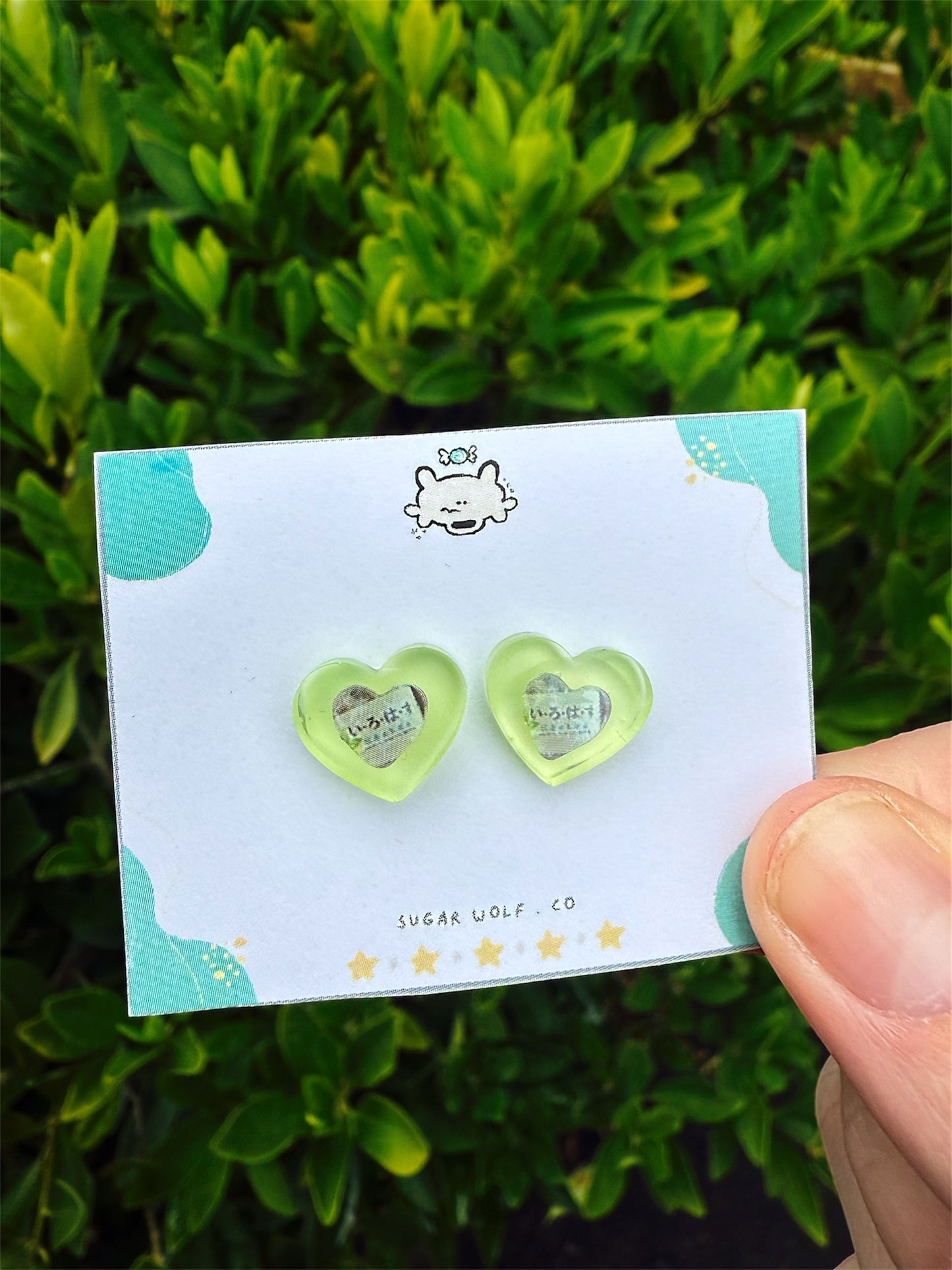 lime jelly earrings