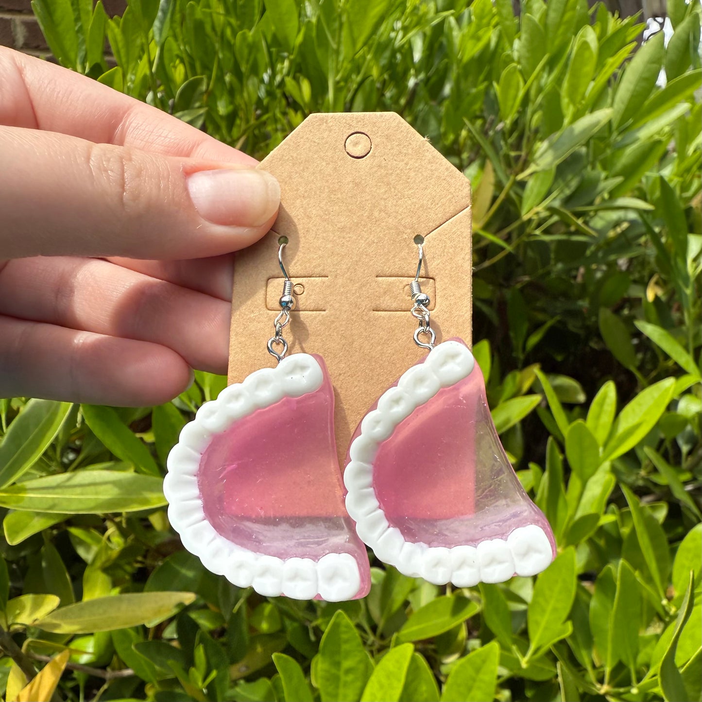 funky teeth earrings