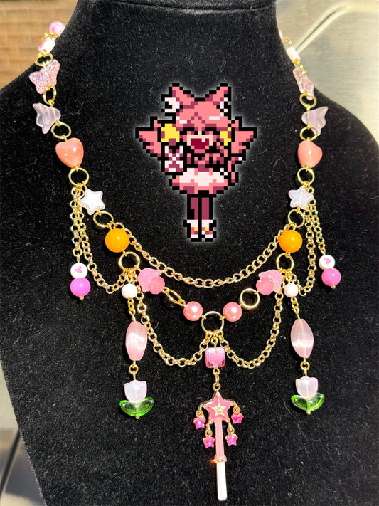 pink necklace