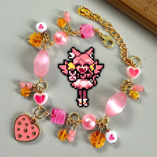 pink charm bracelet