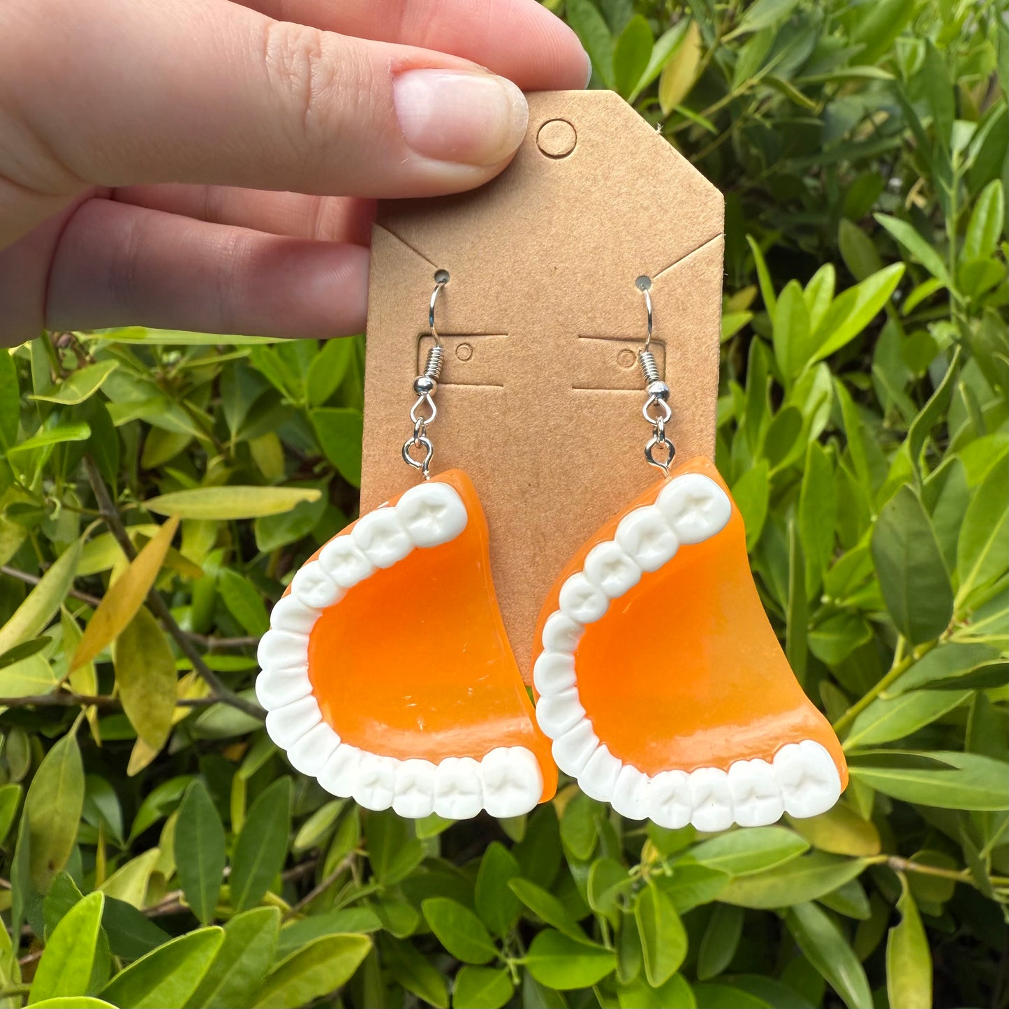 funky teeth earrings