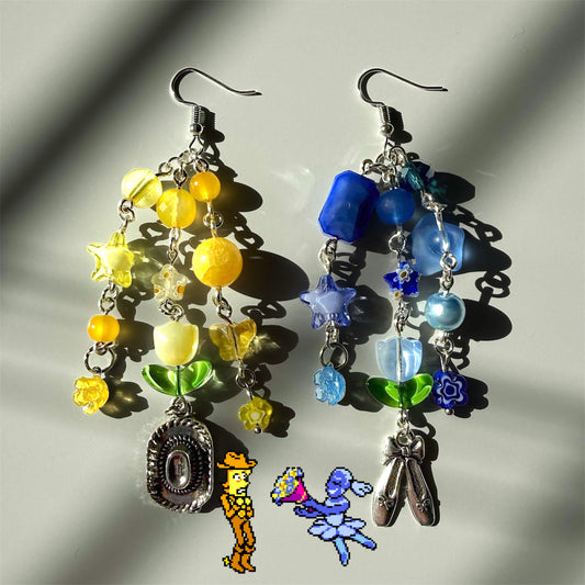 blue & yellow earrings