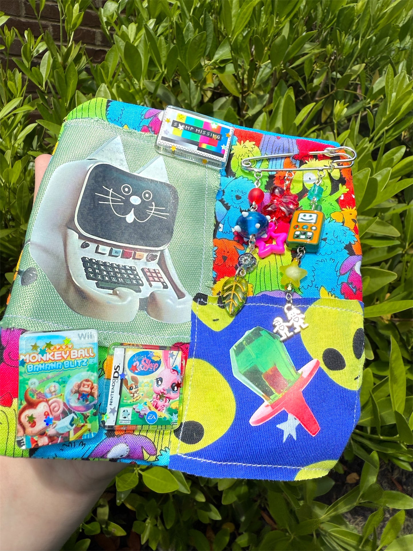 “meow computer” trinket pouch