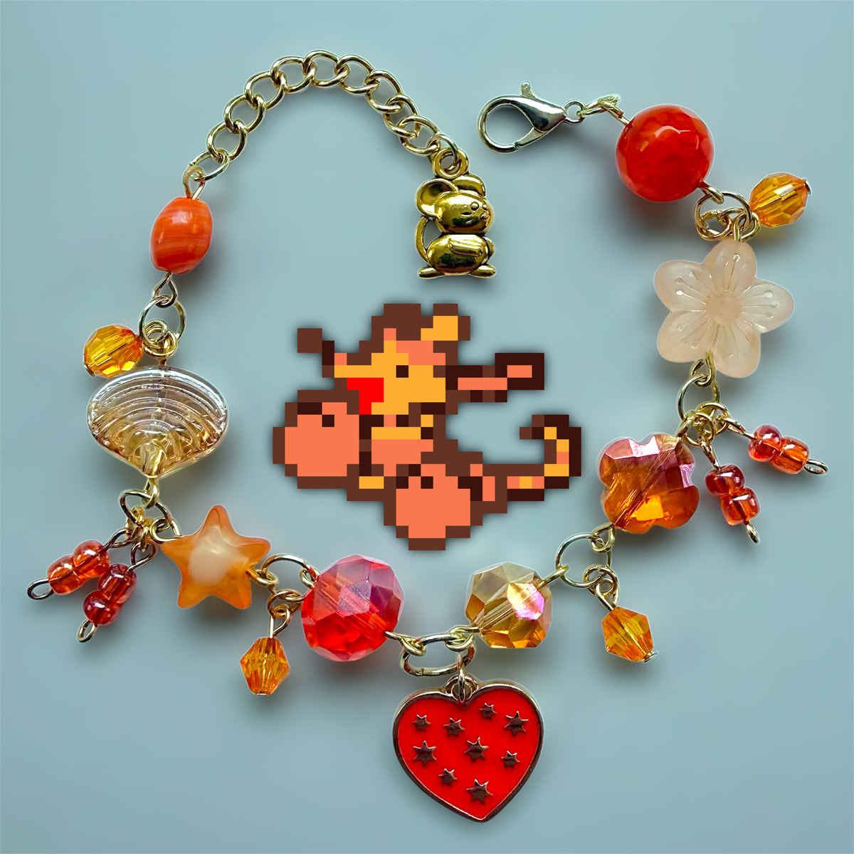 orange charm bracelet